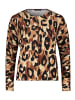 Betty Barclay Feinstrickjacke mit Print in Beige/Schwarz