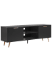 Beliani TV-Möbel INDIO in Schwarz/Gold - (W) 166 x (H) 57 x (L) 40 cm