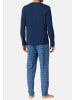 Schiesser Schlafanzug Casual Essentials in Dunkelblau