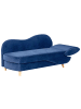 Beliani Chaiselongue MERI in Blau/Heller Holzfarbton - (W) 155 x (H) 76 x (L) 69 cm
