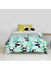 Happy Friday Panda garden blue Bettbezug set 2 teiliges