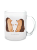 Mr. & Mrs. Panda Teetasse Glas Igel Liebe ohne Spruch in Transparent