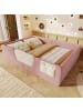 ABRIHOME Polsterbett in Rosa 140x190 cm mit Sicherheitsgittern Stofftasche Samt