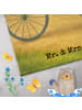 Mr. & Mrs. Panda Kinderhandtuch Einhorn Radfahrer Design mit Spruch in Weiß