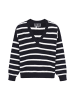 DreiMaster Women Pullover in navy offwhite stripe