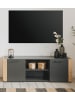 Furn.Design TV-Lowboard dunkelgrau, Artisan Eiche 138 cm, TV Unterteil in modernem Design