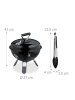 relaxdays Kugelgrill in Schwarz - Ø 37 cm
