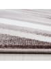 KADIMA DESIGN Teppich Kurzflor Waschbar Wellen DRAU Strapazierfähig OEKO-TEX in Braun
