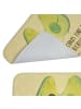 Mr. & Mrs. Panda Duschvorleger Avocado Pärchen mit Spruch in Gelb Pastell