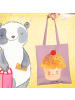 Mr. & Mrs. Panda Tote Bag Cupcake ohne Spruch in Rosa Pastell