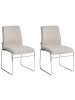 Beliani 2er-Set Esszimmerstuhl LECCO in Beige/Silber