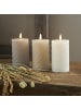 STAR Trading LED Blockkerze Flamme Swirl aus Wachs 2er-Set, 15cm, braun in Braun,Beige