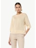 comma Strickpullover kurzarm in Beige