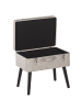 Beliani Hocker MALLARD in Beige/Schwarz - (W) 52 x (H) 46 x (L) 36 cm