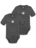 Normani Outdoor Sports Normani Outdoor Sports 2er Set Baby Unisex Merino Kurzarm Body mit Druckknopf in Anthrazit
