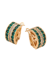 faina Women Huggie Earrings in Rose Gold Green