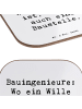 Mr. & Mrs. Panda Holz Untersetzer Spruch Bauingenieur Wille mit ... in Weiß