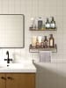 VASAGLE 2er-Set: Wandregal Barnet-old in Braun-Schwarz - (B)40 x (H)9.5 x (T)15.5 cm