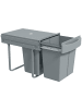 HOMCOM Einbaumülleimer in Grau 52L x 33,5B x 41H cm