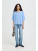 ICHI Kurzarm-Bluse IHNICA Loose fit in POWDER BLUE / FIERY RED