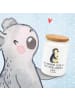Mr. & Mrs. Panda Kaffeedose Pinguin Blumen mit Spruch in Weiß