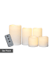STAR Trading LED Stumpenkerzen Paul mit Fernbedienung, outdoor, naturweiß, 5er Se