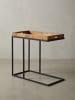 KADIMA DESIGN Beistelltisch | Sheesham/Metall, 70x65x34cm, Tablett