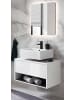 Furn.Design Badmöbel-Set 2-teilig weiß Hochglanz, grau mit LED Beleuchtung 80 cm