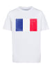 F4NT4STIC T-Shirt France Frankreich Flagge distressed in weiß