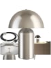tectake Akku-Tischlampe Kade 25 x 34 cm, Nickel matt