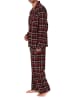 NORMANN Lange Flanell Schlafanzug Pyjama kariert - 88140 in rot