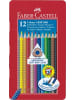 Faber-Castell Farbstifte Colour Grip Packung mit 12-er Metall-Etui