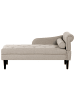 Beliani Chaiselongue YVOIRE in Beige/Schwarz - (W) 68 x (H) 72 x (L) 151 cm rechtsseitig