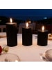 relaxdays 3 x LED Kerzen in Schwarz