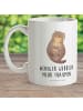 Mr. & Mrs. Panda Kaffeetasse Otter Muschel mit Spruch in Weiß