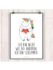 Mr. & Mrs. Panda Poster Einhorn Herz mit Spruch in Weiß