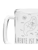 Mr. & Mrs. Panda Glas Bierkrug Otter Seerose mit Spruch in Transparent