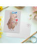 Mr. & Mrs. Panda Postkarte Klempner Herz ohne Spruch in Grau Pastell
