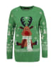 Aniston CASUAL Weihnachtspullover in grün-weiß-hellbraun-rost-marine