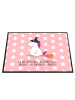 Mr. & Mrs. Panda tischpad Einhorn Hexe mit Spruch in Rot Pastell