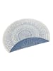 NORTHRUGS Wendeteppich Rund Porto Creme Blau In- & Outdoor