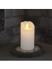STAR Trading LED Blockkerze ,Glow' mit Batterie und Timer, Echtwachs, weiß, 10cm
