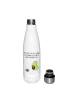 Mr. & Mrs. Panda Sport Trinkflasche Avocado Tanzen mit Spruch in Weiß
