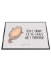 Mr. & Mrs. Panda Schreibtischunterlage Otter Umarmen mit Spruch in Grau Pastell