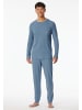 Schiesser Pyjama lang für Herren in blau