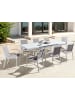 Beliani 9-tlg Gartentisch Set VALCANETTO/BUSSETO in Weiß/Grau/Braun