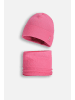 MOKIDA Baumwollset Mütze + Schal in rosa