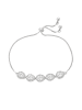 faina Women Box Chain Bracelet With Rhinestones in Silver