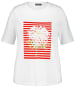 SAMOON T-Shirt Kurzarm Rundhals in White gemustert.