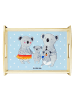 Mr. & Mrs. Panda Holz Tablett Koala Familie ohne Spruch in Blau Pastell
